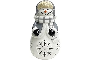 LED Ceramic Snowman Figurine - A Festive Christmas Decoration