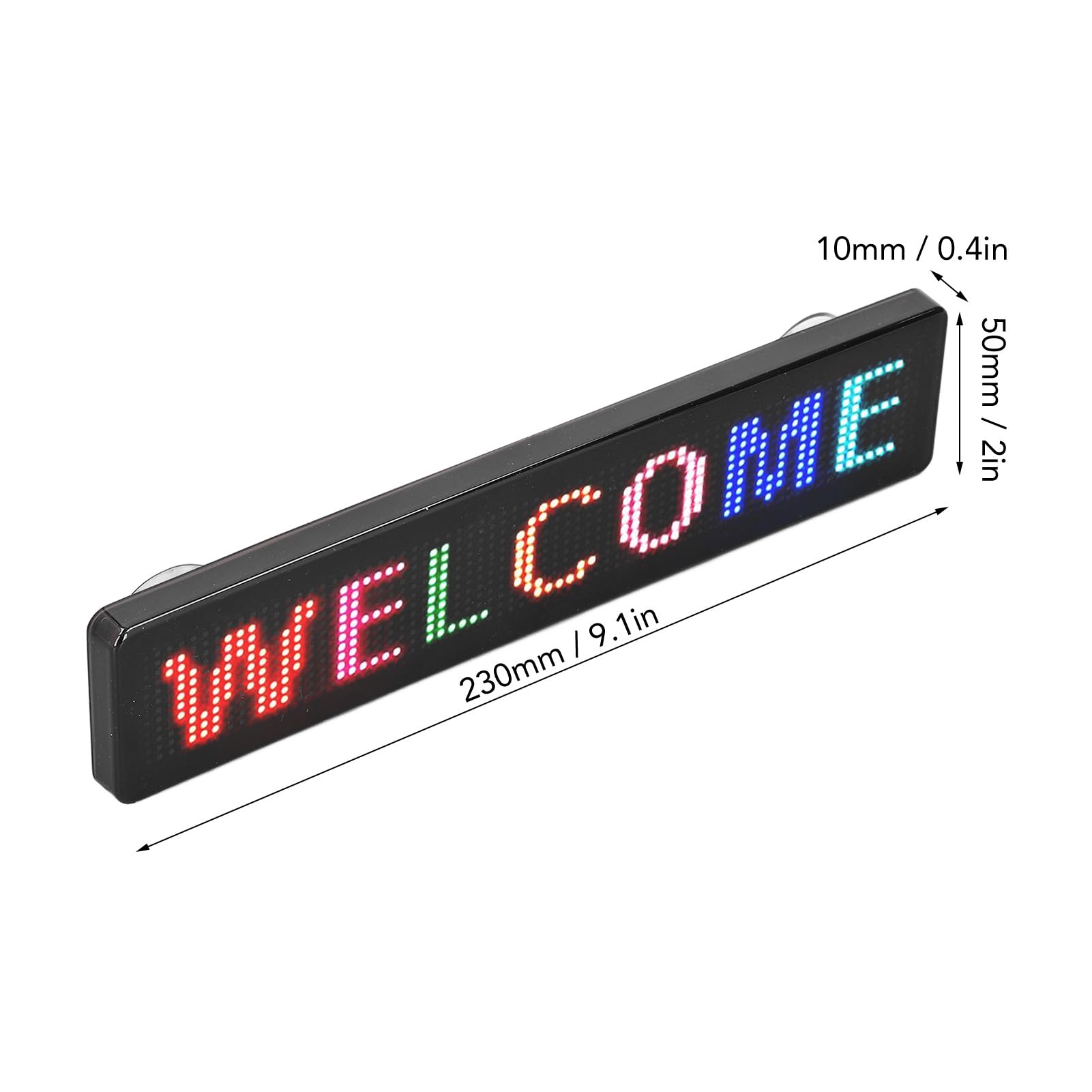 Insegna a LED per Auto, Insegna a LED Personalizzata USB Programmabile a Colori Controllo App Bluetooth Display a LED Insegna per Finestra a LED per Auto DC5V 12x72