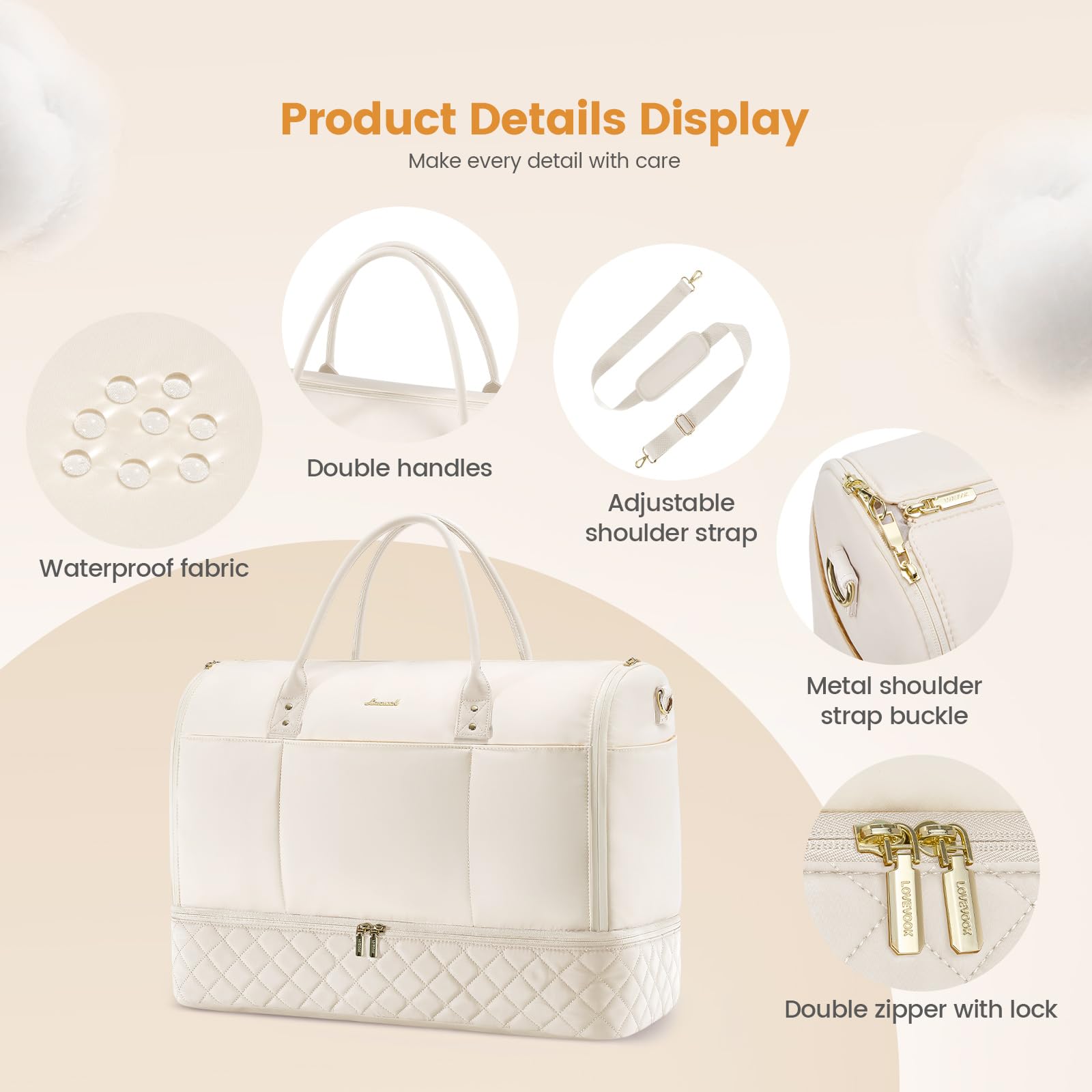 LOVEVOOK Bolsa de viaje, bolsa de traje, bolsa de ropa, bolsa de fin de semana, para hombre y mujer,