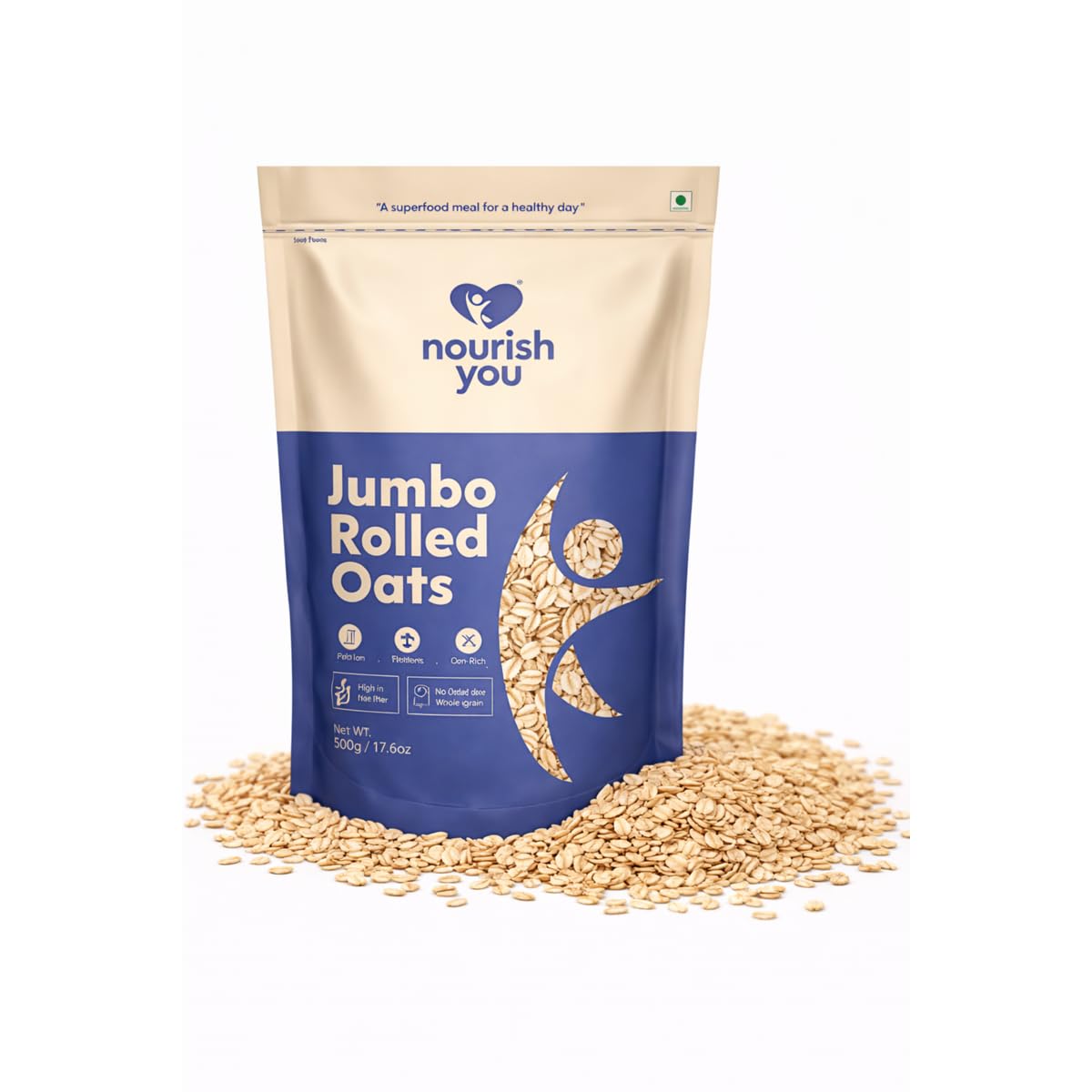 Nourish You Rolled Oats 500g – 100% Wholegrain Oatmeal | High Fiber & Protein-Rich Breakfast Cereal | Diet Food for Weight Management | Gluten-Free | No Added Sugar-image-16