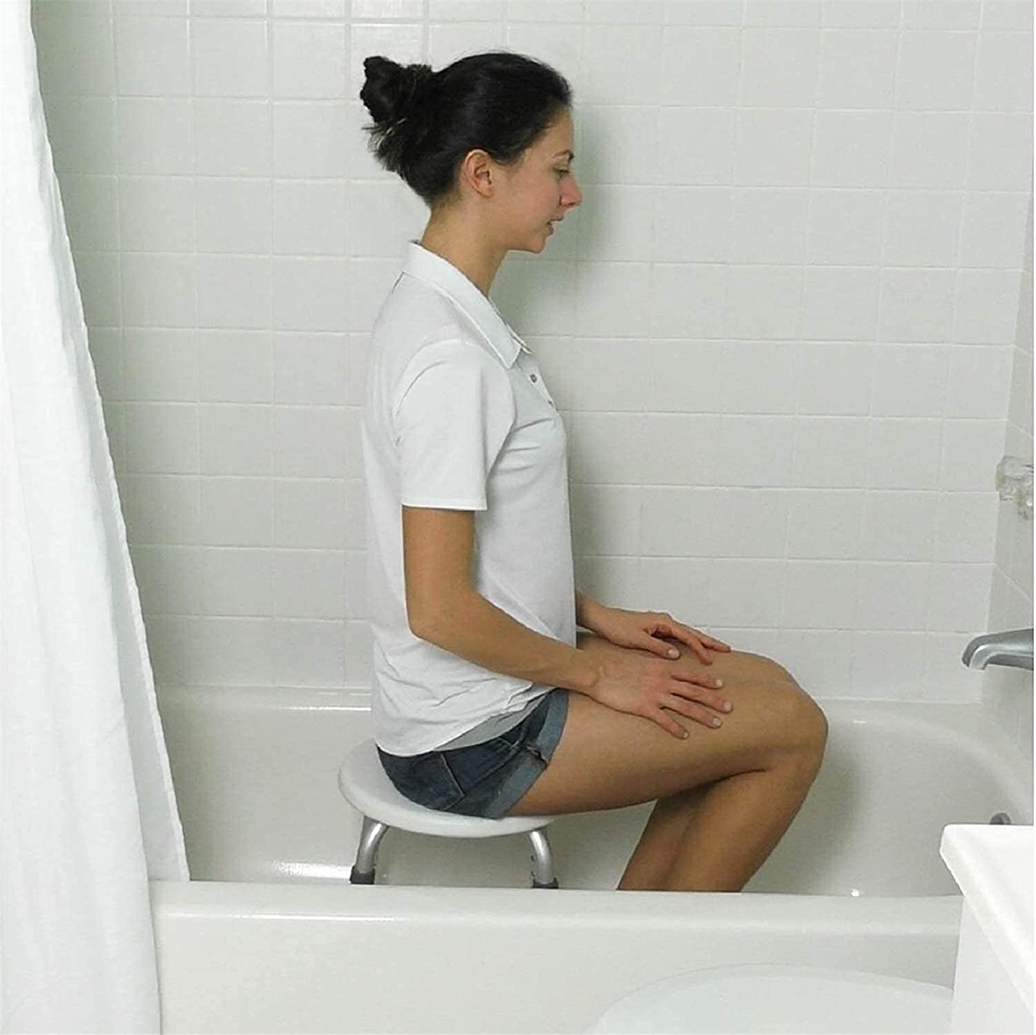 Asiento de Ducha, Sillas de Ducha para Personas Mayores, Taburete de Ducha Asiento de bañera Ajustable para baño; Ligero para Ancianos y discapacitados, Banco de Ducha para Anciano