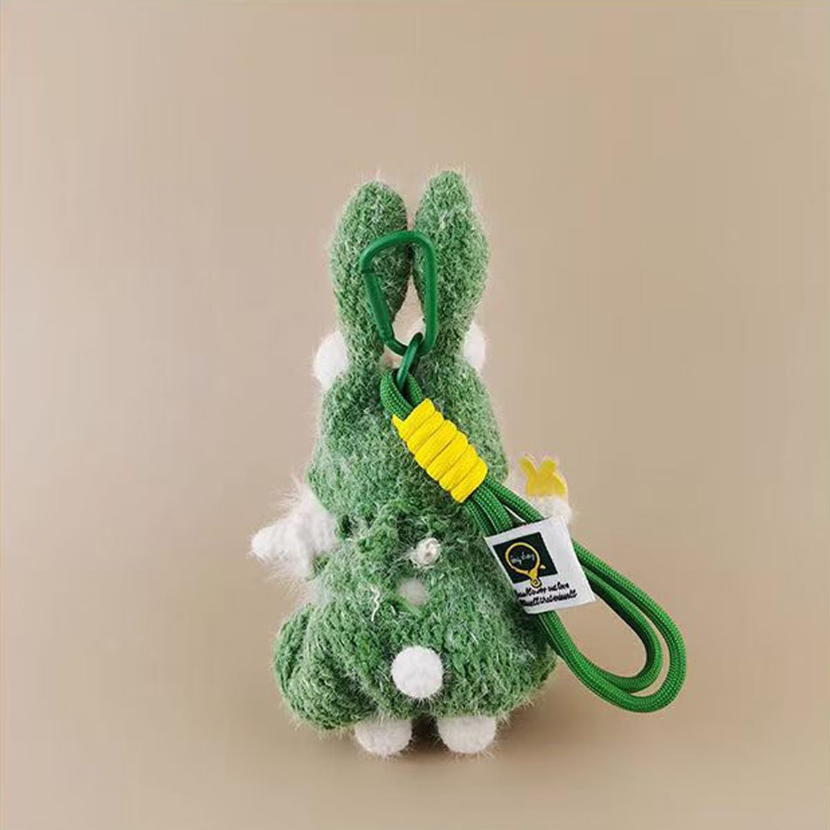 Green Mini Wide-Eye Bunny Tangsugar Rabbit Doll Keychain - Cute Plush Bag Charm Luxury Gift for Keys & Bags