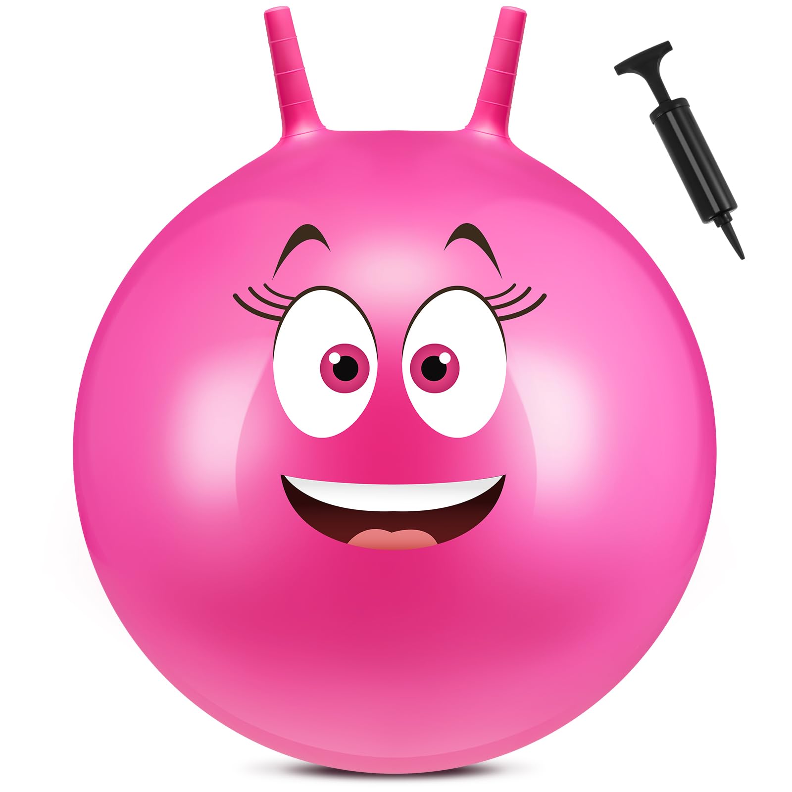 Hestya Ballon Sauteur 65 cm Balle Sauteuse Gonflable avec Pompe Poignée pour Enfant Yoga Rose