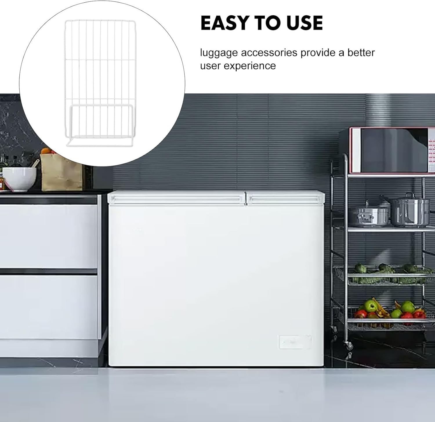 Veemoon 2pcs Freezer Wire Partition Refrigerator Divider Organizer Shelf Kitchen Fridge Storage Closet Separators Cabinet Divider Iron Freezer Separator Retractable (32-34/29CM)