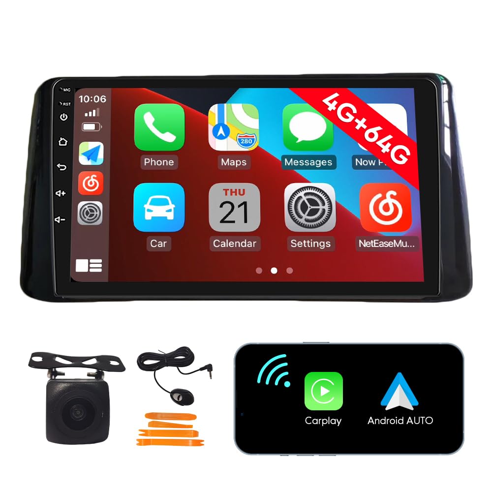 [4G 64G] Android Car Stereo FM Radio Carplay Android Auto 10.1