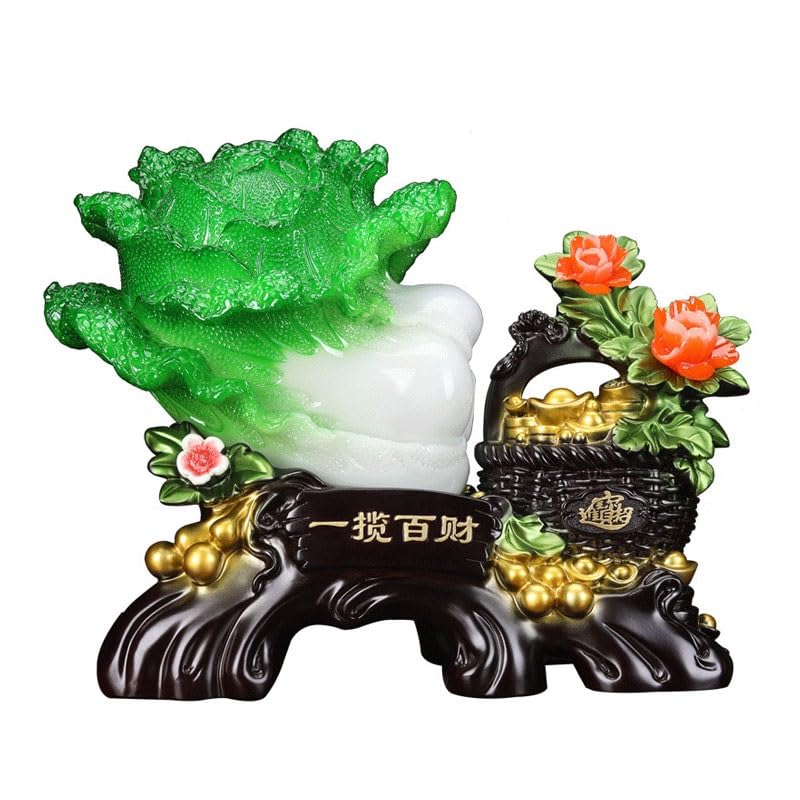 Sculpture Feng Shui en résine de chou TUSUOD fait main élégance salon M
