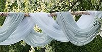 Vista 3 de LinenZone Cenefa de Bufanda de Ventana Plateada en Tamaño de 144 Pulgadas. Utiliza Bufandas de Ventana como Cama con Dosel o Cortinas de Fondo