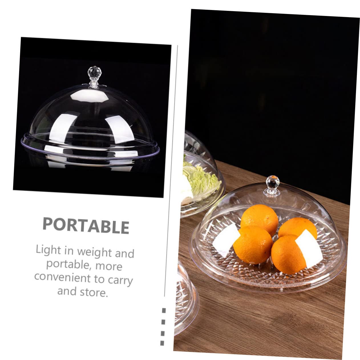 Piatto Rotondo da 30 cm per riporre Snack con Coperchio Antipolvere da 12 Pollici, Vassoio Multifunzionale per Frutta e Dolci, per Uso Domestico e per Matrimoni