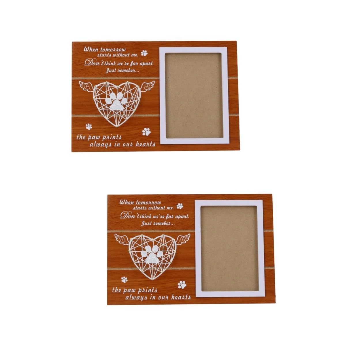 Cadre photo original en bois marron pour table et décoration murale | Amosfun Lot de 2