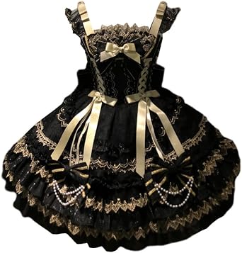 Japanese Lolita JSK Dress Suspender Dress Sleeveless Lace Ruffled Hem Princess Costume Court Party Dresses