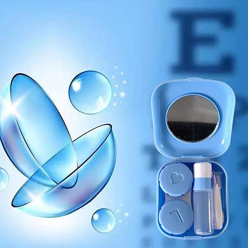 Miniatura 4 de Paquete de 6 fundas para lentes de contacto, lindo estuche de contacto de viaje, contenedor de almacenamiento todo en uno con pinzas de botella de