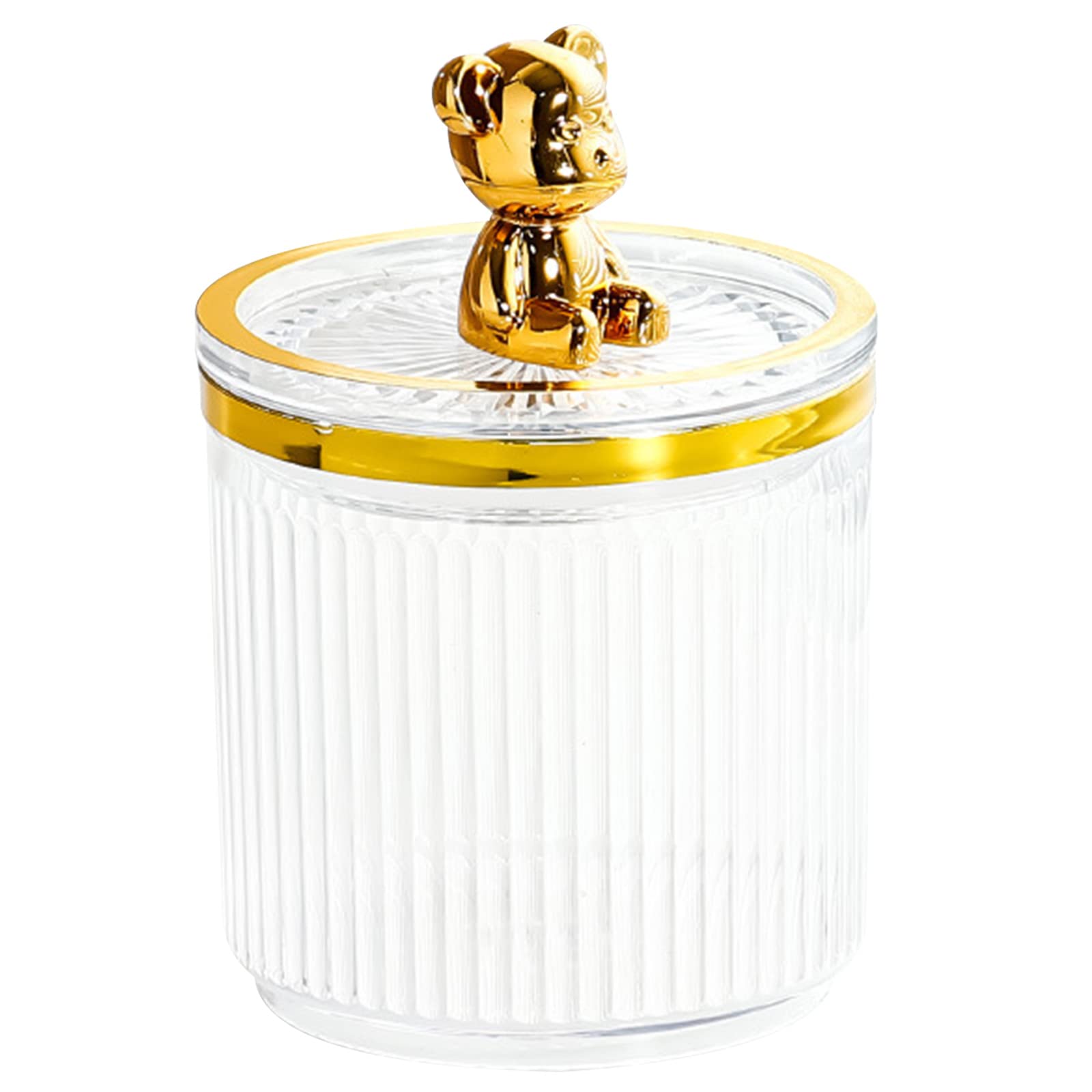 Yrohgkpn Girls A Bear Storage Box Cotton Swab Cotton Pad Holder Bathroom Jar Makeup Organizer Container Dispenser For Home Large Makeup Organizer Travel