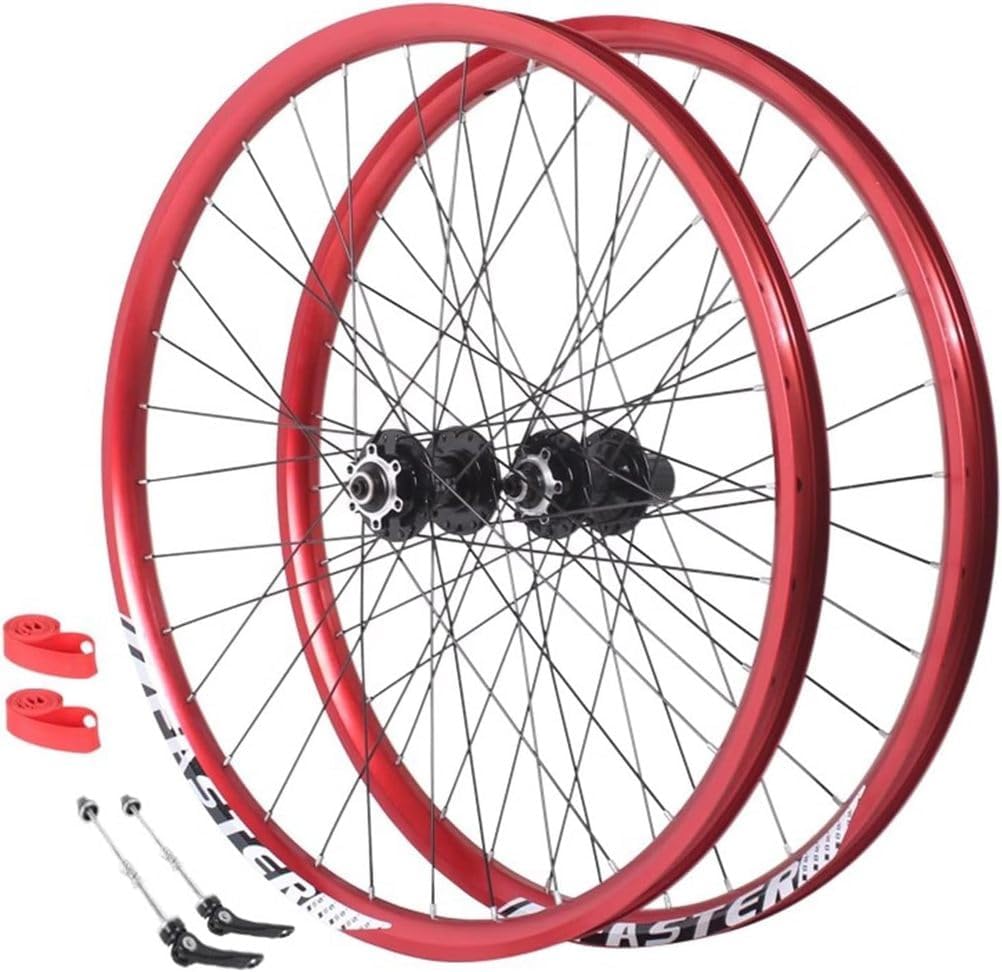 Mountain Bike 26 Inch Wheel Set Rims Disc Brake QR 100/135Mm Wheelset 32H Front 2 Rear 4 Bearings HG Hubs for 8-12 Speed Cassettes,Purple(Black)