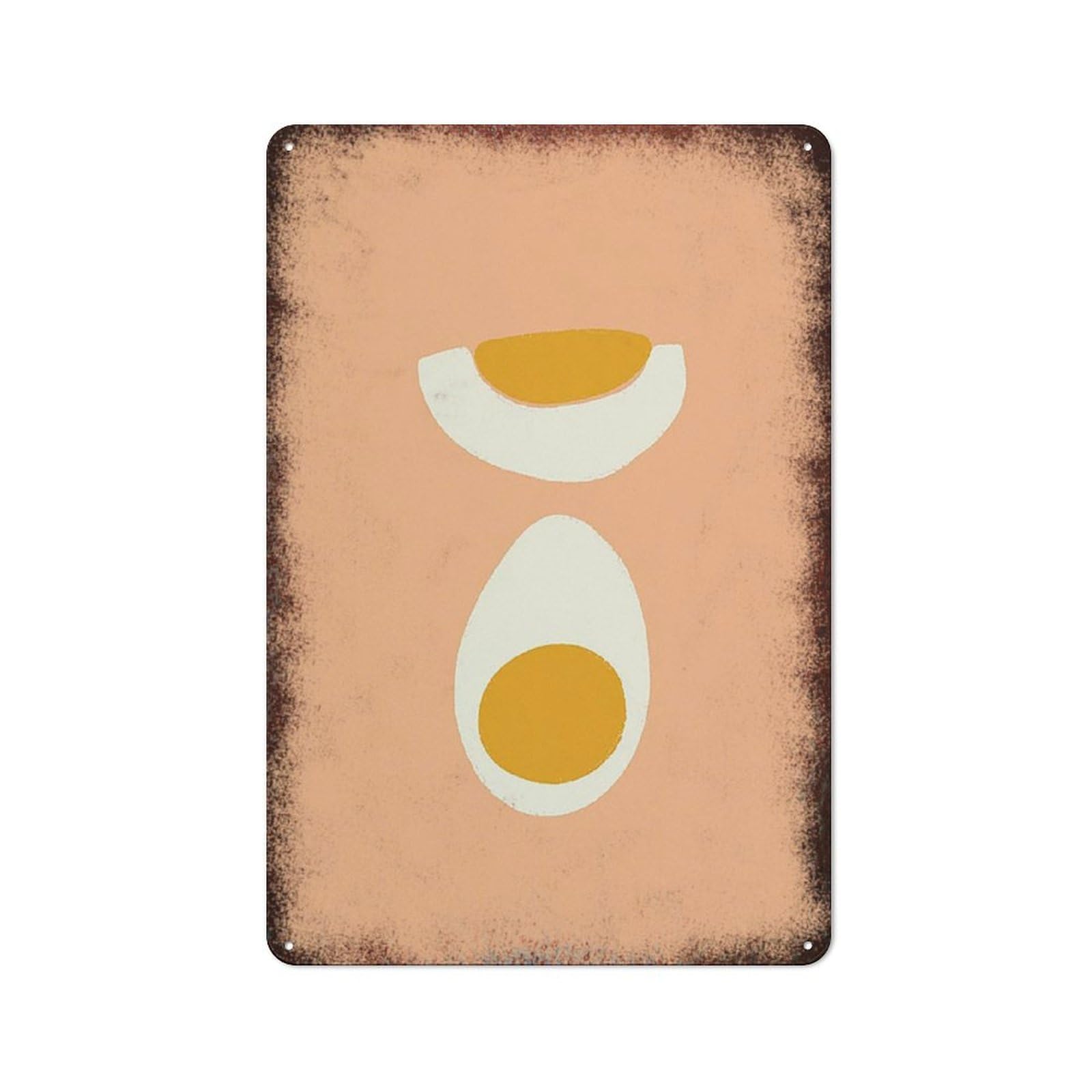 peiyeety Metal Tin Sign Fried Egg Pattern Vintage Rustic Wall Art Kitchen Bathroom Bedroom Living Room Cafe Farmhouse Entryway Office Garage Home Bar Laundry Room Porch Patio 8x12 Inch