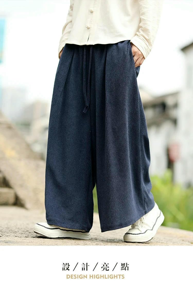 Pantaloni cargo da uomo in velluto a coste da uomo primavera autunno streetwear harem pantaloni invernali jogger pantaloni a gamba larga