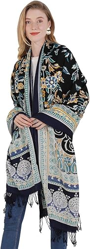 DANA XU Manta de pashmina extragrande 100% de lana merina, bufanda de viaje, bufanda de cachemira para mujer, otoño e invierno, chal de gran tamaño