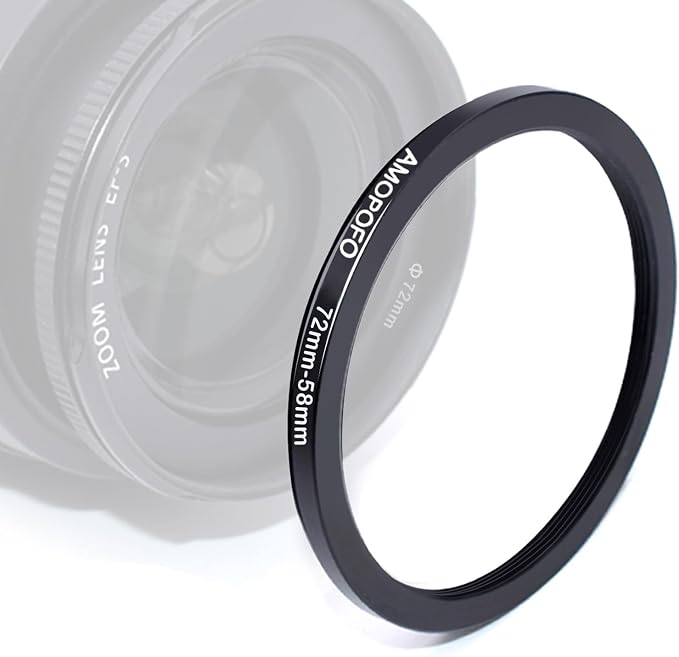 Anillo Adaptador Reductor 72mm a 58mm para Filtros de Cámara miniatura 2
