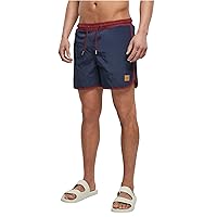 Urban Classics Costume da Bagno Uomo, Bordeaux/Blu Notte