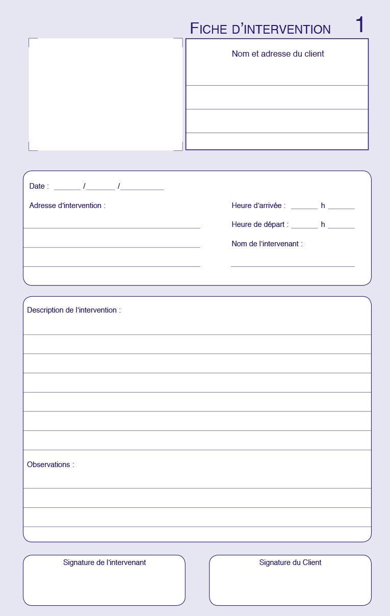 ELVE LV2143 Lot de 10 Carnets Autocopiants Fiches d'intervention Format A5 avec 50 Triplicata