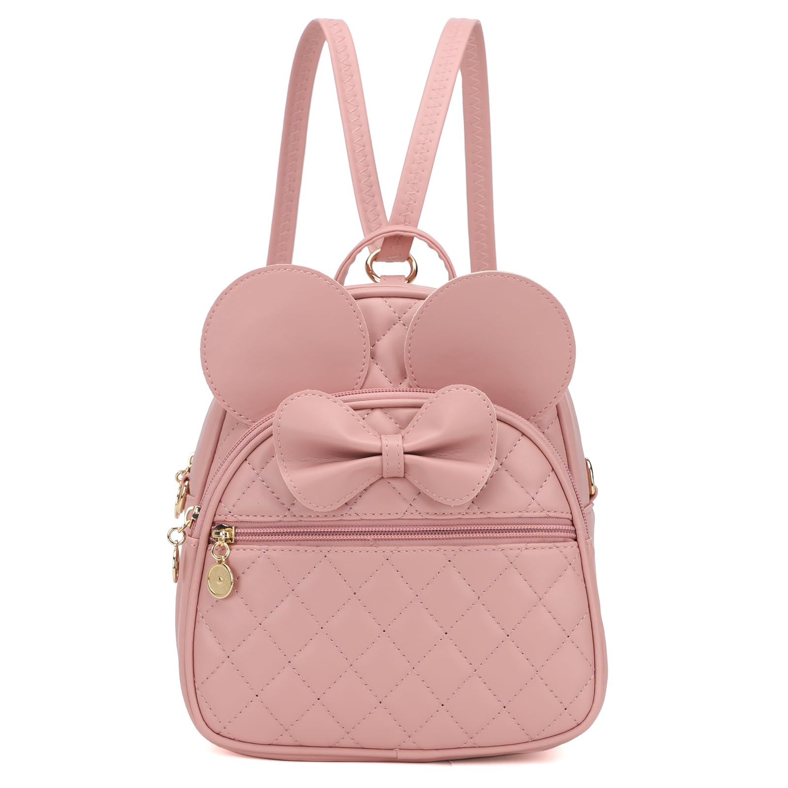 KL928 Girls Mini Backpack Bowknot Polka Dot Cute Small Daypacks Convertible Shoulder Bag Purse for Women