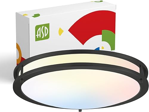 ASD Lámpara LED redonda de montaje empotrado de 18 pulgadas, 28 W, 2250 lúmenes, 3000 K-5000 K, 120 V, 3CCT, regulable, Energy Star, certificación
