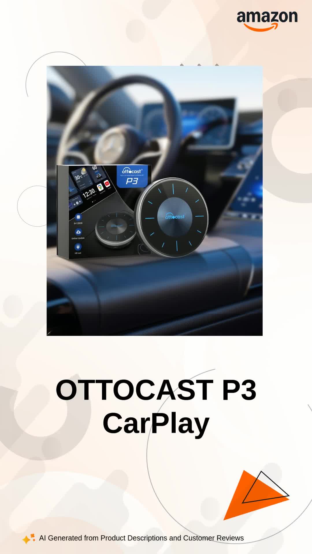 OTTOCAST P3 CarPlay AI Box - 2023 Android 12.0 CarPlay Video