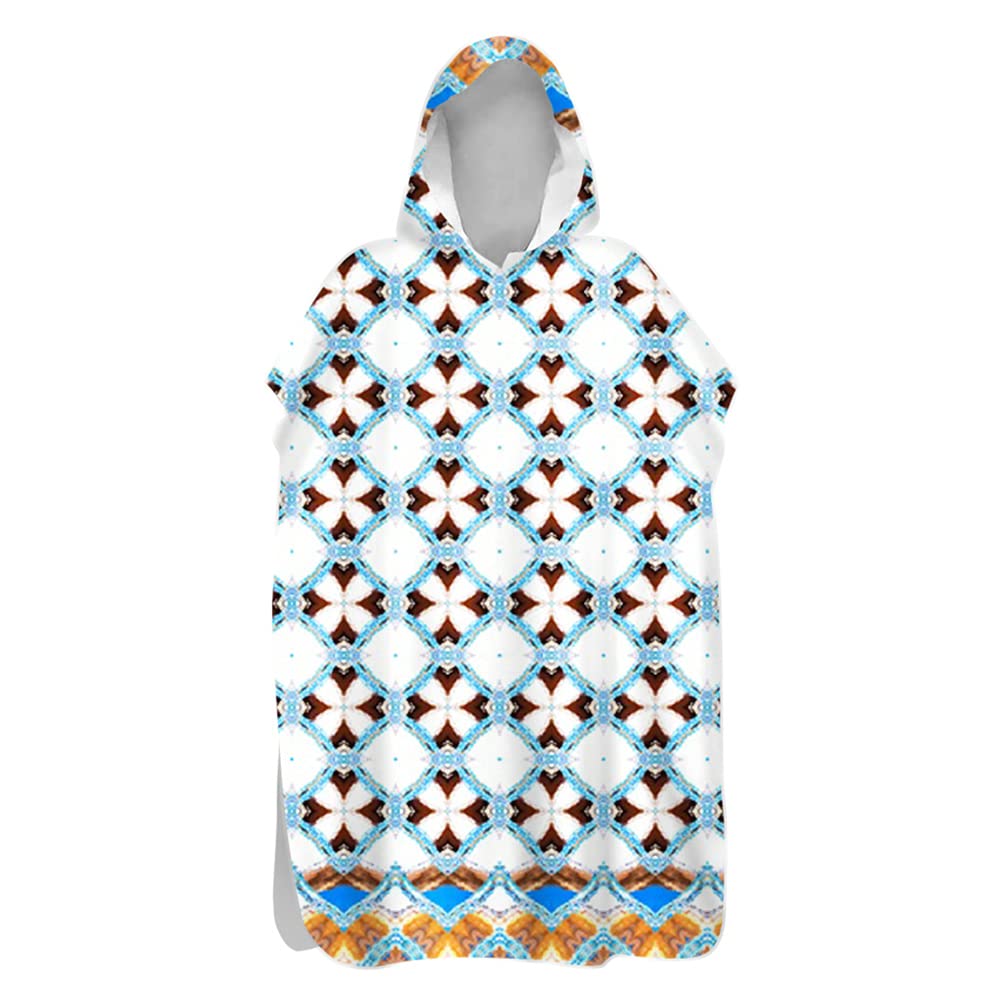 Accappatoio Poncho con Cappuccio Telo Mare, DOTBUY Microfibra Asciugatura Rapida Assorbente Asciugamano Cambiarsi Telo da Bagno per Spiaggia Nuoto Surf Stampa Cane Gatto (75 * 110cm,Bello