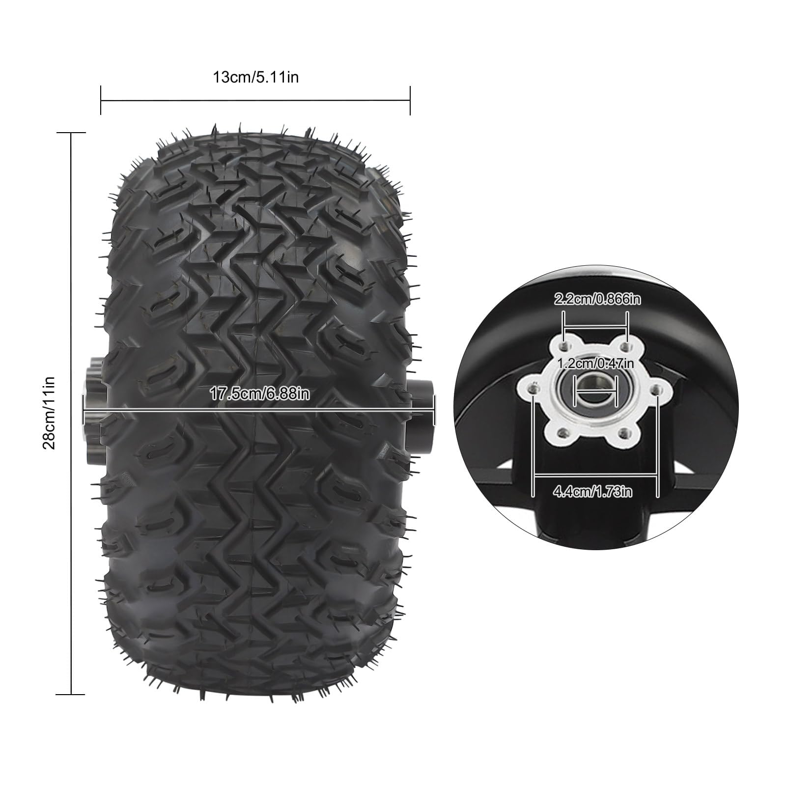 Kit de conversion de roue à air pour moteur 10" 350 W 370 tr/min 10 km/h Capacité de charge 150 kg Kit de moteur de moyeu pour fauteuil roulant électrique Go Karts