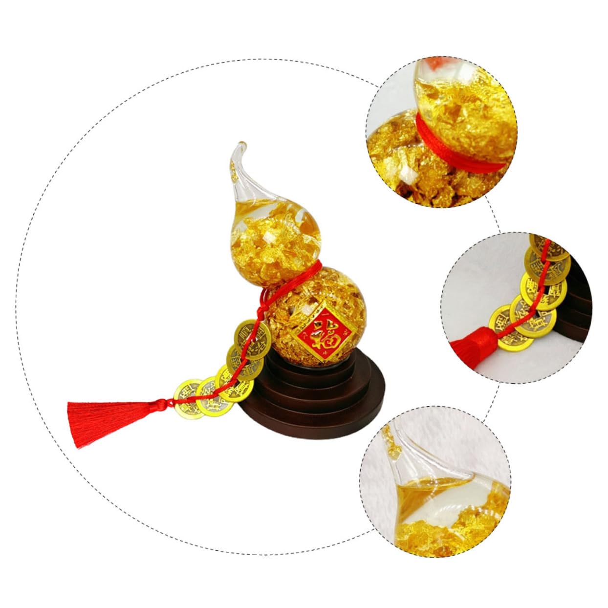 Zerodeko Kristall Kürbisdeko Gold, 1 Stück, Gourd Form, Kunstoff | Schreibtischdekoration für Zuhause und Hotel, 24k Goldfolie, Dekoratives Sammlerstück
