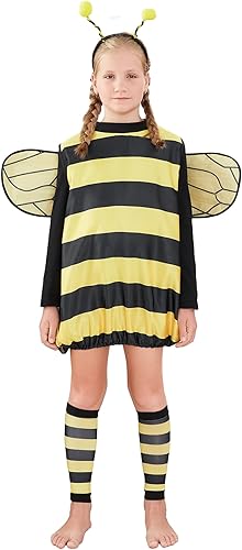 BHMAWSRT Disfraz de abeja para mujer, disfraz de Halloween, diadema de alas de abeja, accesorios de Halloween, trajes familiares a juego