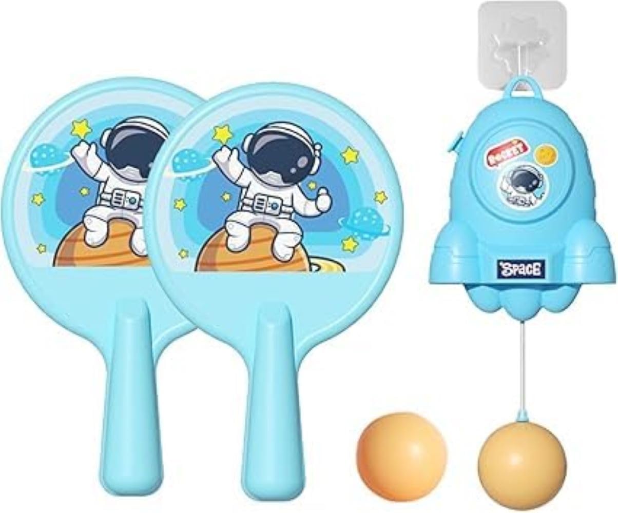 Krupasadhya Portable Table Tennis Exerciser, Adjustable Suspension Table Tennis Trainer, Outdoor Hanging Ennis Racket Exercise Set, Parent-Child Interactive Game Toy for Friends, Family.