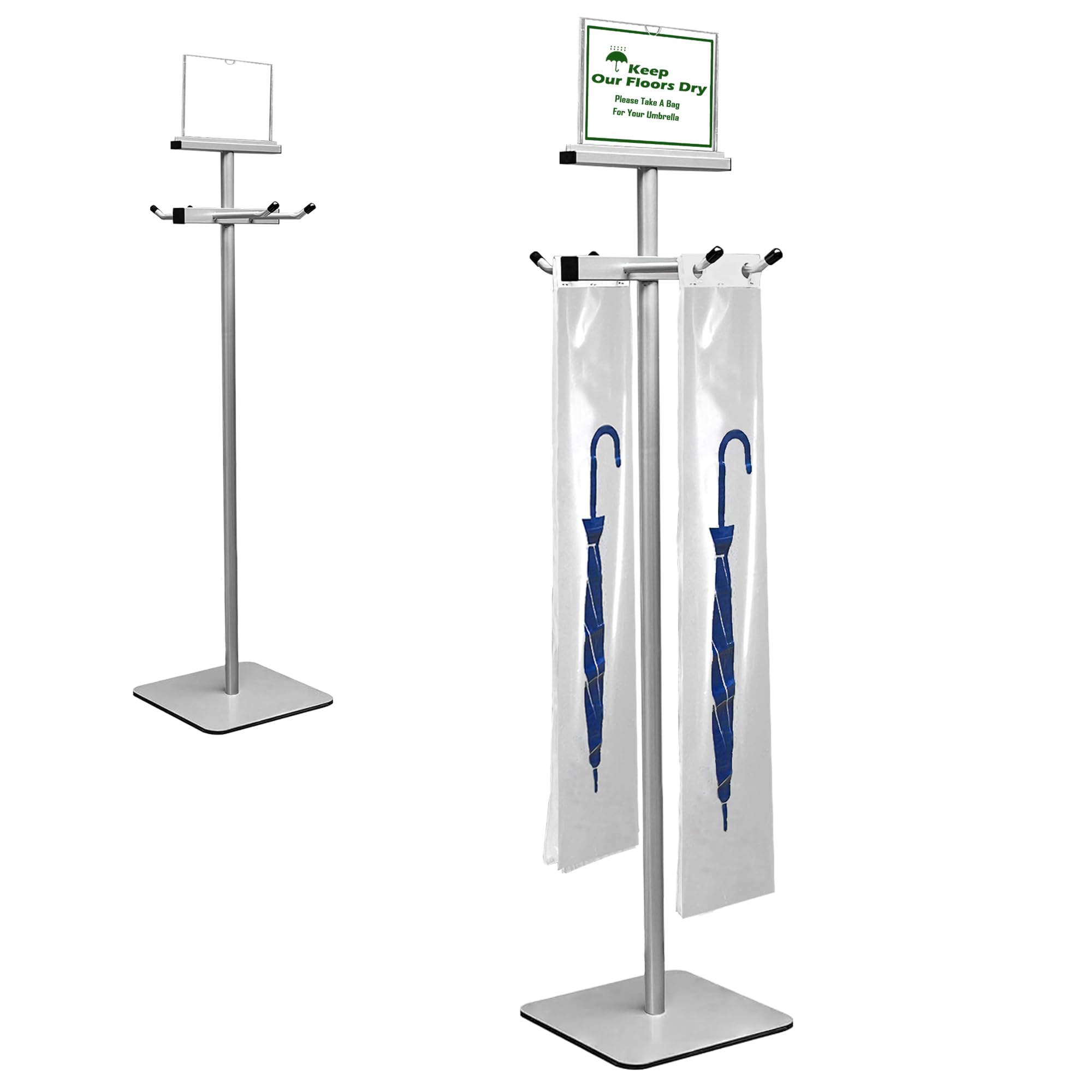 Umbrella Bag Stand, Umbrella Holder Stand with Free 200 Disposable Large Plastic Umbrella Bags, Wet Umbrella Bags Stand