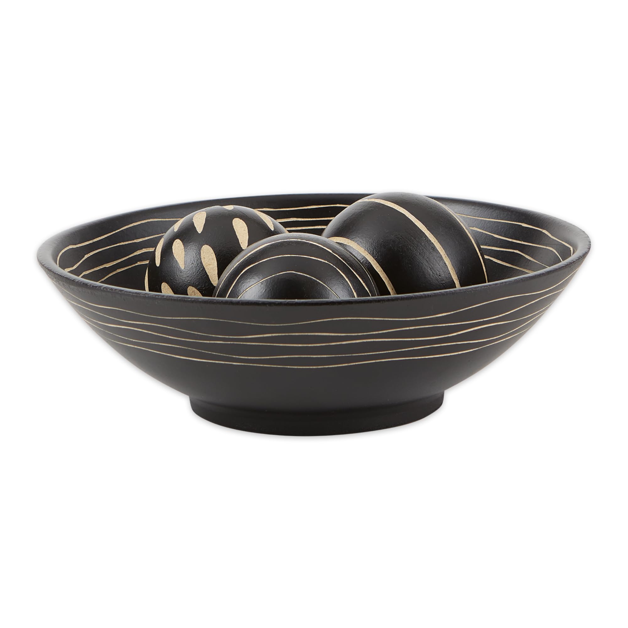 Wood Gifts & Decor Artisan Deco Bowl and Ball Centerpiece