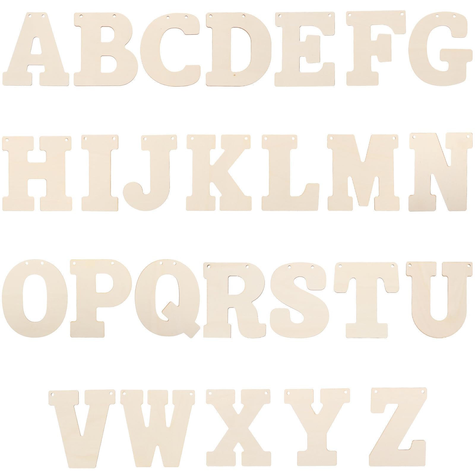 GLEAVI 66 Piezas Letras Decorativas de Madera para Manualidades Letra Beige de Madera para Carteles y Placas para Estudiantes DIY
