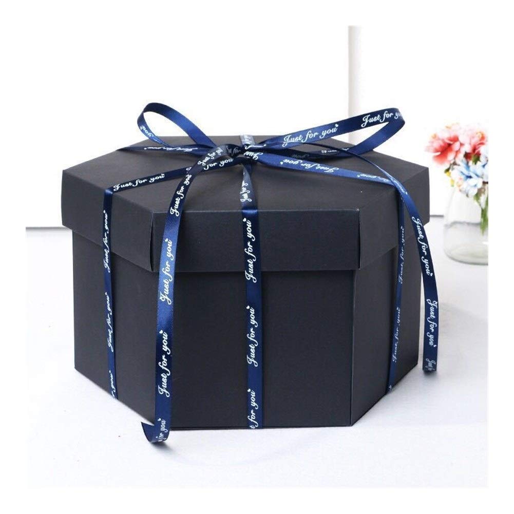 Cadeau Surprise Cadeau de Mariage et Bricolage Boîte Magique Noire Hexagone