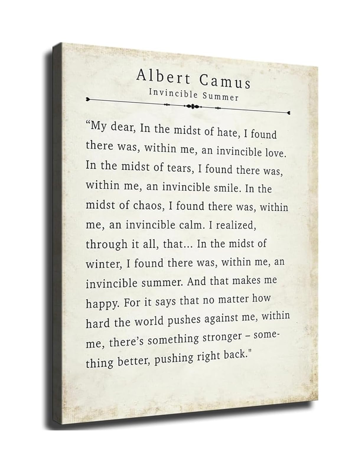 PKNVKZIDK Unconquerable Summer Inspirational Quote Philosophy Poster Motivational Wall-Art for Study Room Space and Office Framed,08x12inch(20x30cm)