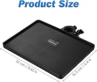 Vista 3 de Bandeja pequeña para micrófono, bandeja universal para micrófono, abrazadera de metal ajustable en el soporte de música, estante para hoja