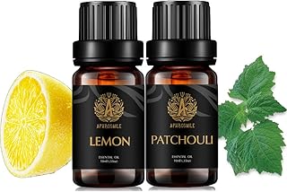 Aromatherapy Lemon Essential Oil Set for Diffuser, 2X10ml 100% Pure Patchouli Essential Oils for Humidifier,Home- Lemon,Patchouli Essential Oils Set, Aromatherapy Patchouli Oil Kit, Pure Lemon Oil Set