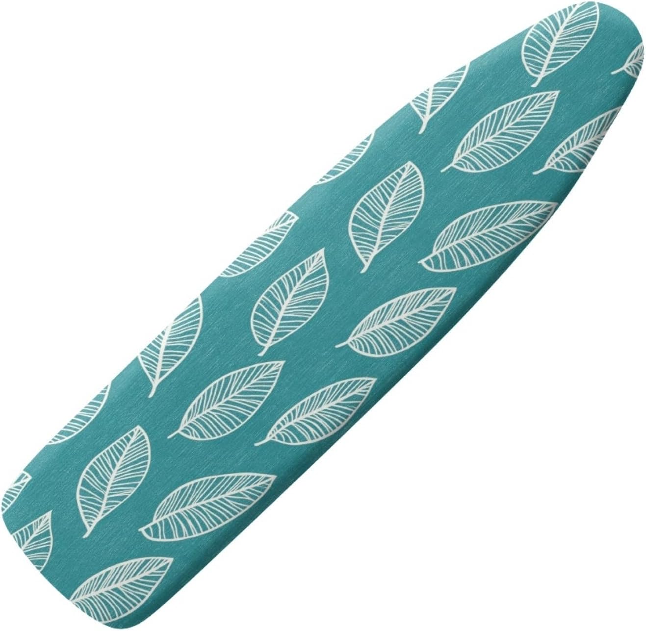 Large Ironing Board Cover and Pad 59x19 Green Leaves Iron Table Cover with Padding,Extra Wide,Resist Scorching and Staining,Heatproof,Adjustable Fastener Durable Stain