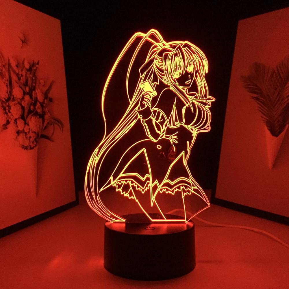 High School DxD Anime 3D LED Lamp Himejima Akeno Night Light for Bedroom Decor Nightlight Birthday Gift Manga Table Lamp 7 Colors