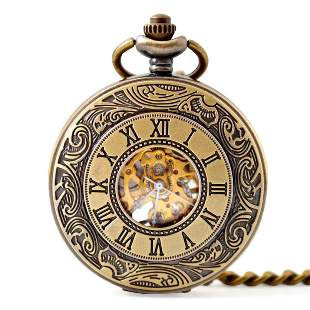 Reloj de Bolsillo mecánico Cadena Hueca mecánica for Hombre, Informal, Grande, Colgante, Accesorios for Reloj(3-Pack)