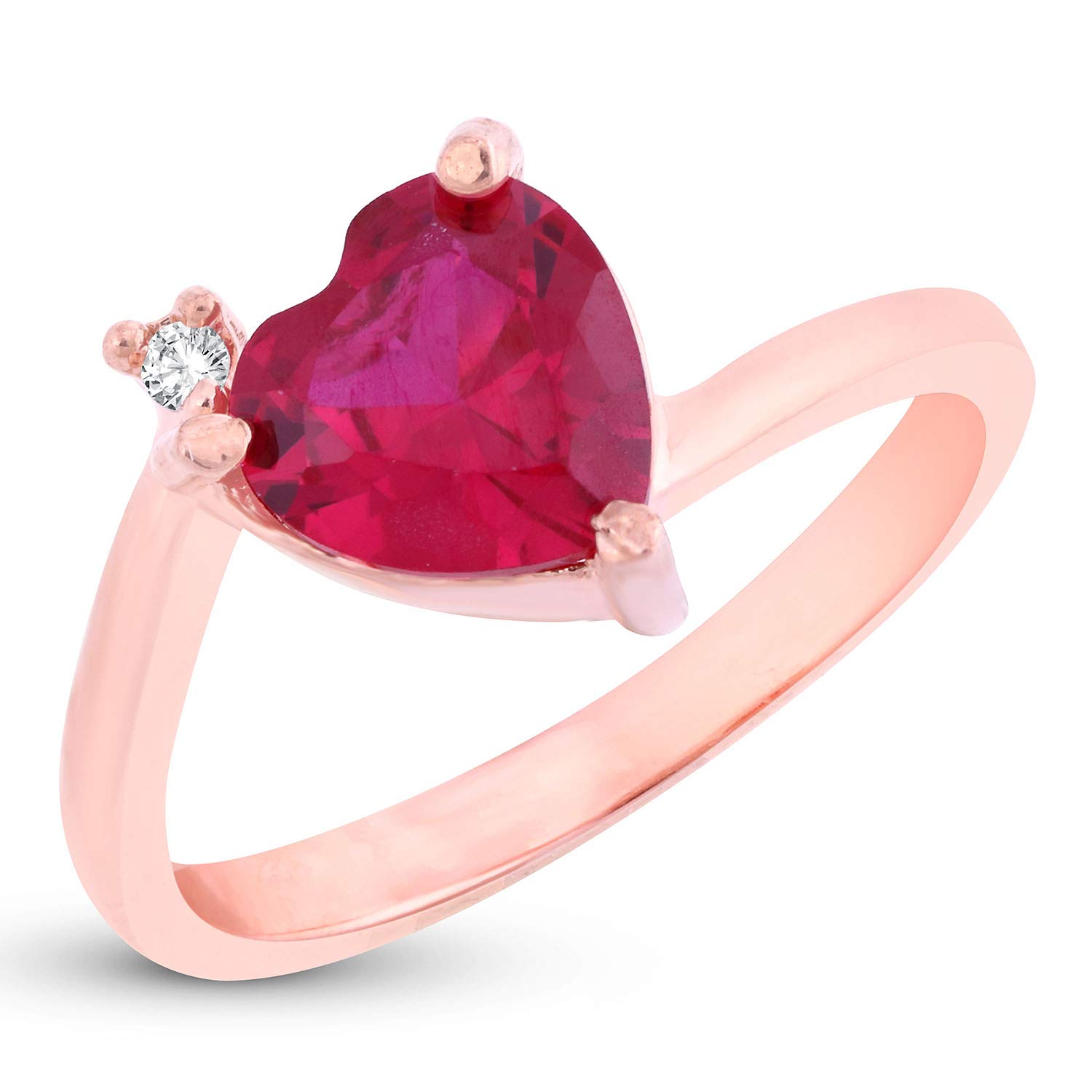 Sukkhi Designer Queen Heart Red Austrian Crystal Gold Plated Ring for women - R80386SK