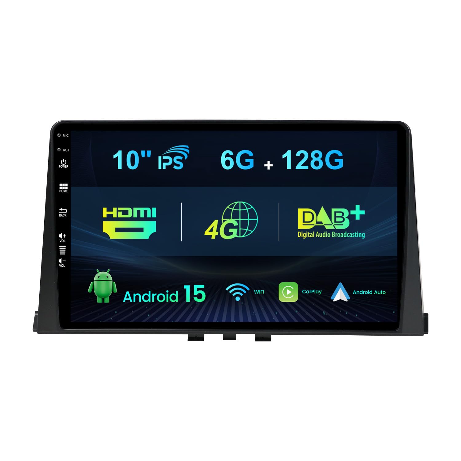6G+128G Android 15 Autoradio para Citroen Berlingo 2019/Peugeot Partner/Rifter 2020/Opel Combo-Camera+Mic- Integrado Dab+/4G/HDMI/CarPlay/Android Auto/DSP/GPS/FM/RDS/WiFi/BT5.0/SWC Radio