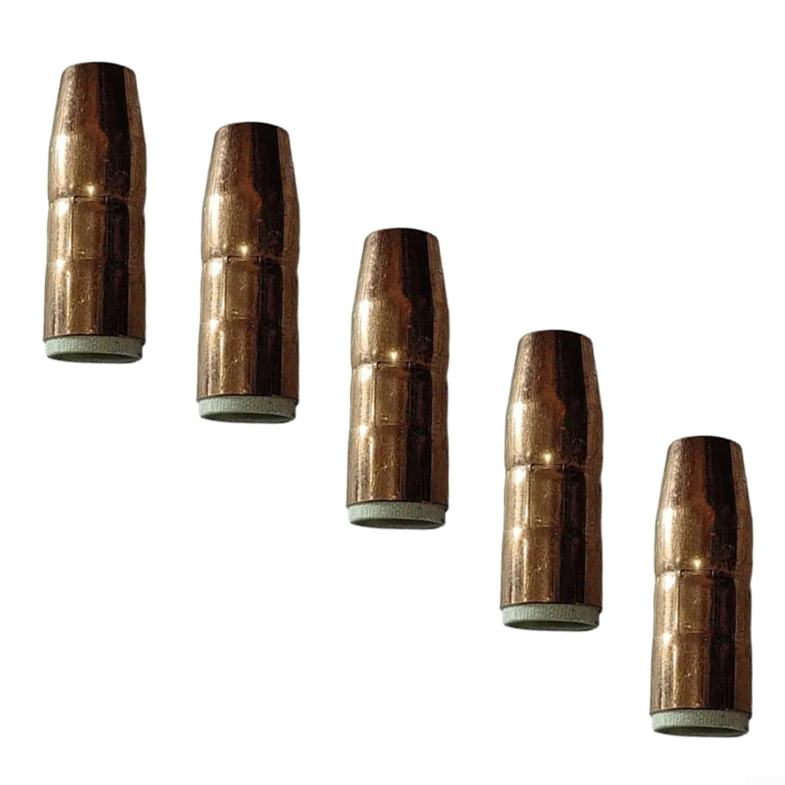 Ugelli di saldatura MIG in rame per torcia Miller MDX-250, punte di ricambio N-M1218C con ID 1/2" e incavo da 1/8", AccuLock Fit 5 pezzi