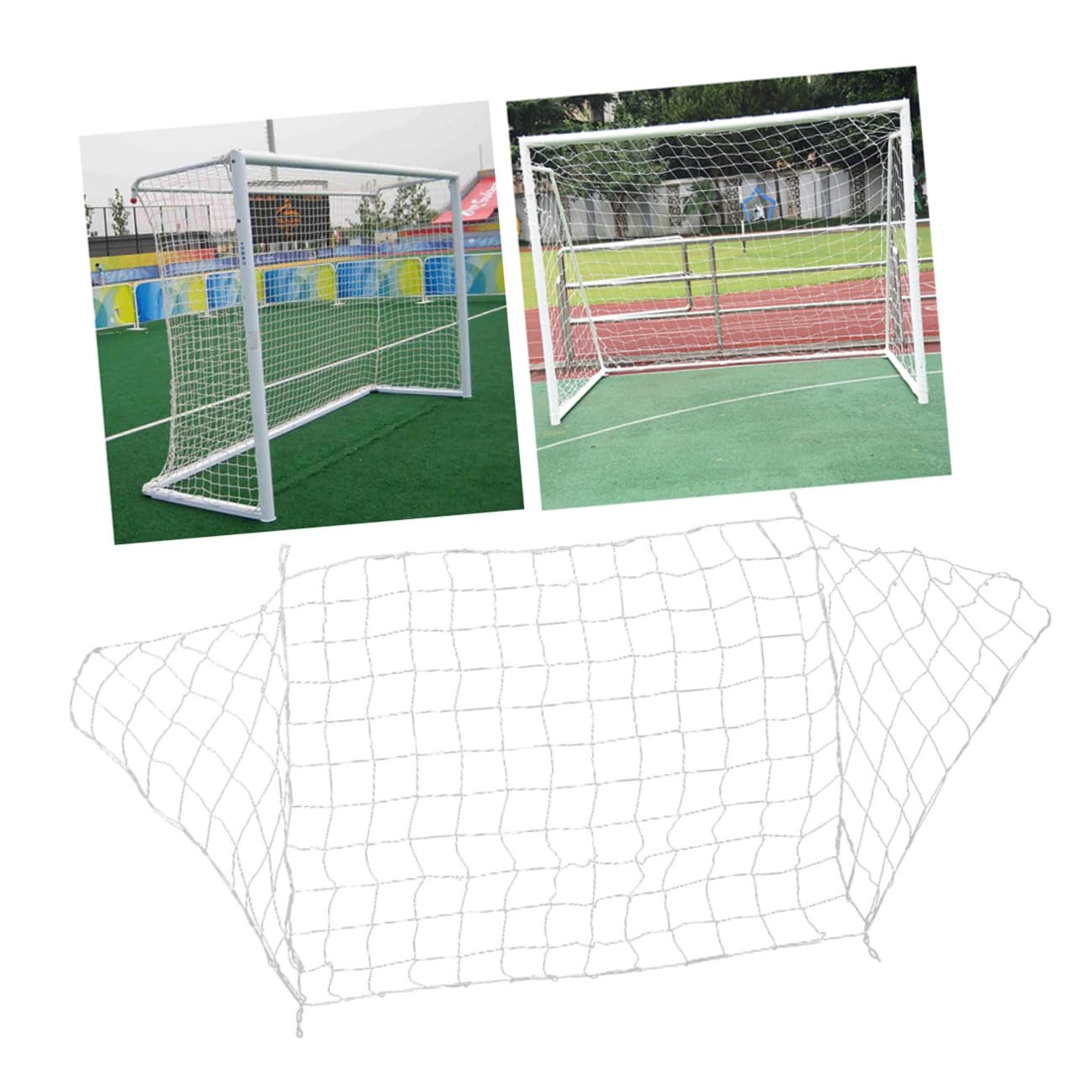 2 Stück Pe-fußballtornetz Robustes Polyethylen Wetterfestes Trainingsnetz Spieler für Schule Garten und Outdoor Fußballzubehör