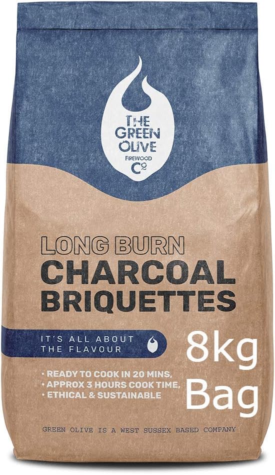 Green Olive Firewood 8kg BBQ Briquettes, Kraft, FBRPP10