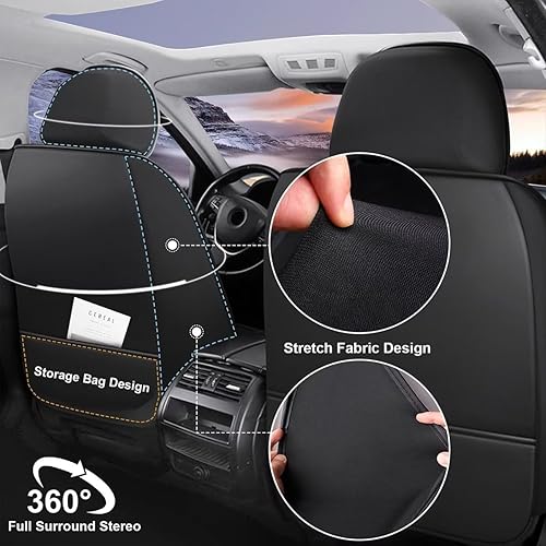Miniatura 3 de 2 fundas de asiento delantero de automóvil para Nissan Maxima 2011-2023 2024 2025, de piel sintética, transpirable, impermeable, fundas de asiento
