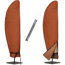 NettyPro Patio Umbrella Cover Outdoor Waterproof Cantilever Parasol Banana Umbrella Cover Fits 12ft to 14ft, Brown