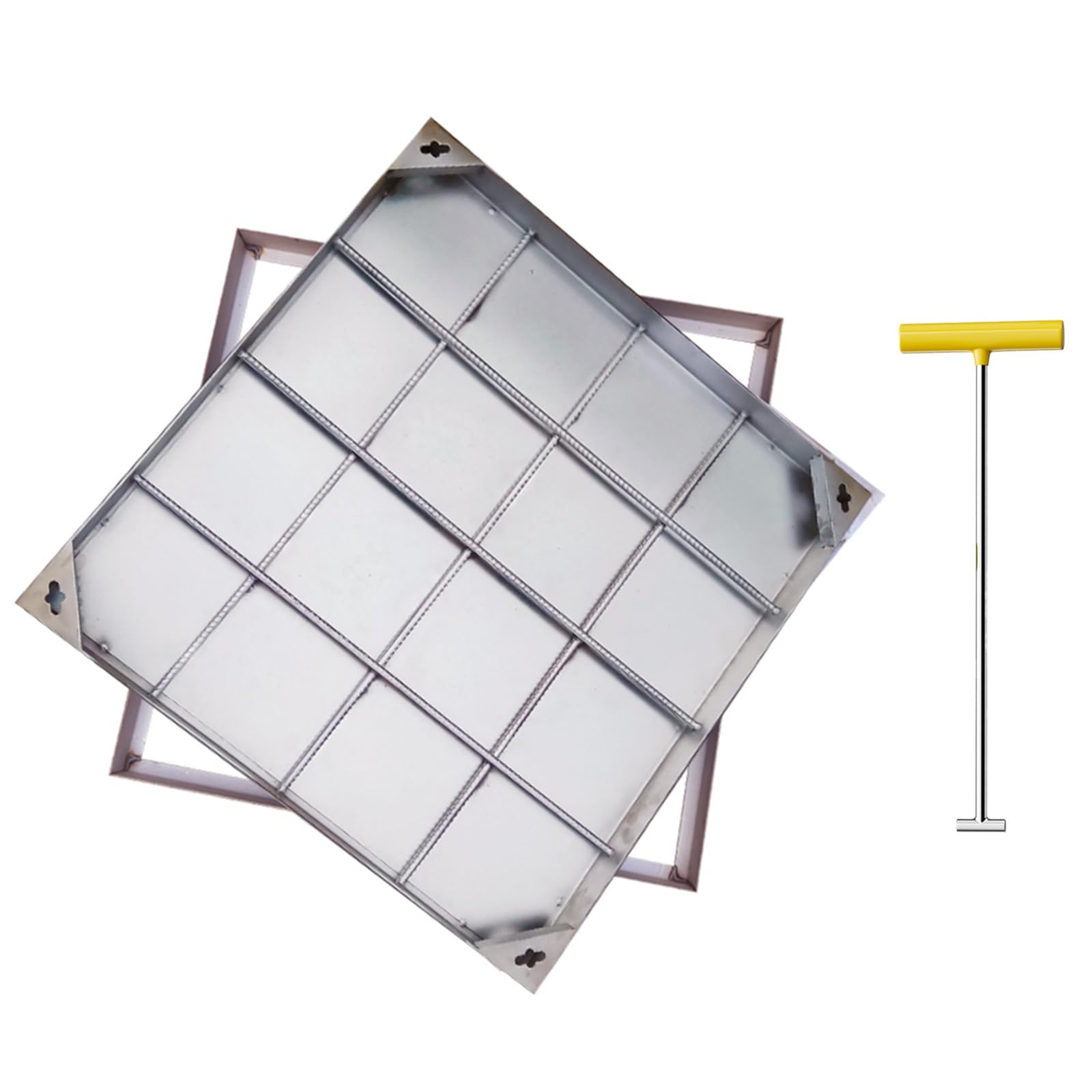 WXPGFEQ Invisible Embedded Stainless Steel Septic Manhole CoverSecure & Aesthetic Access for Gardens & Residences & Weatherproof Design for Longlasting Performance