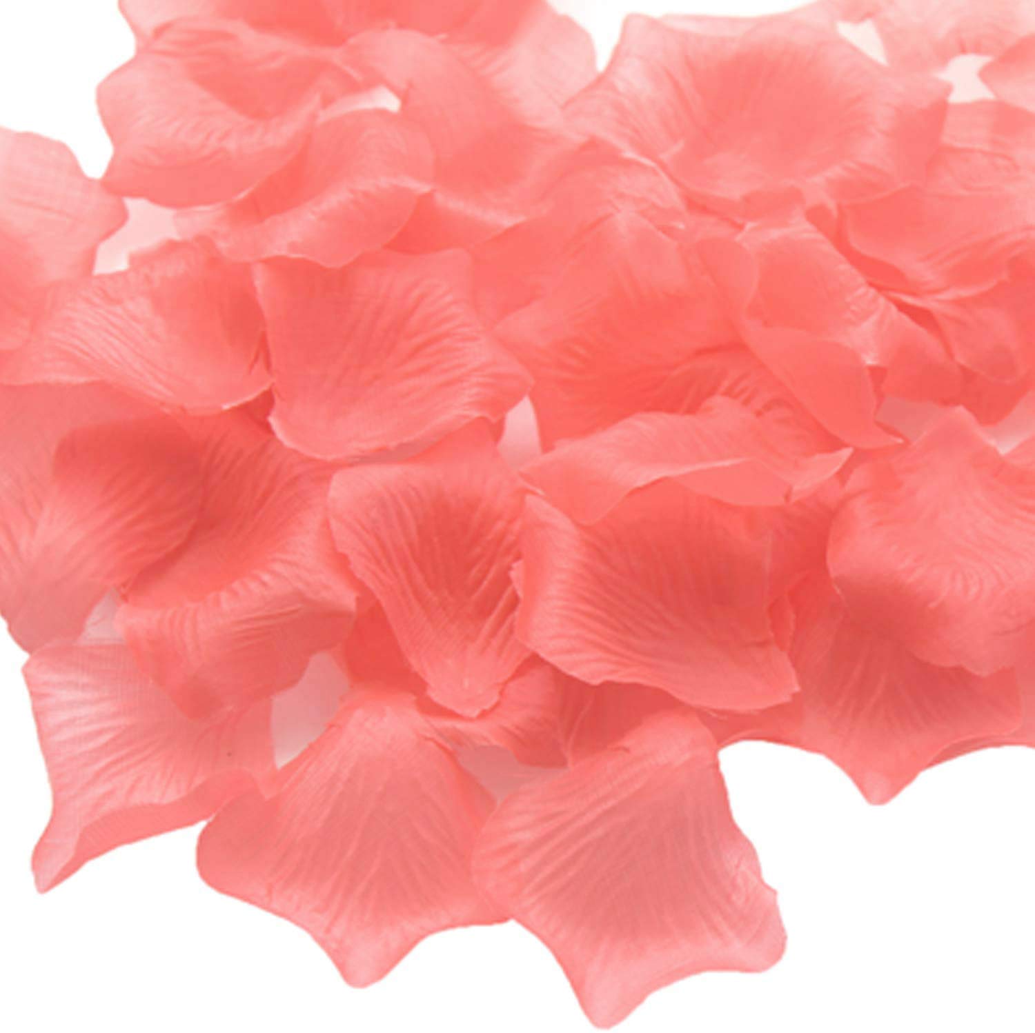 1000PCS Coral Wedding Flower Confetti Scatter Rose Petals for Flower Girl Wedding Table Centerpieces Aisle Garden Party Decoration Bridal Baby Shower Favor